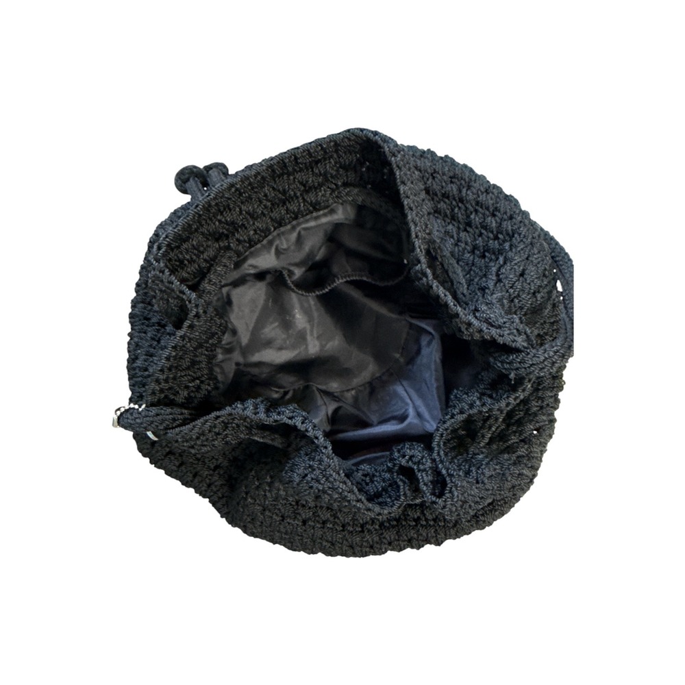 The Sak Black Boho Crochet Drawstring Bucket Bag - Picture 3 of 4